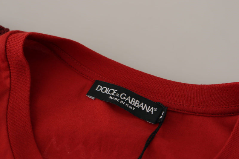T-shirt girocollo rossa Amor Vincit Omnia Dolce & Gabbana