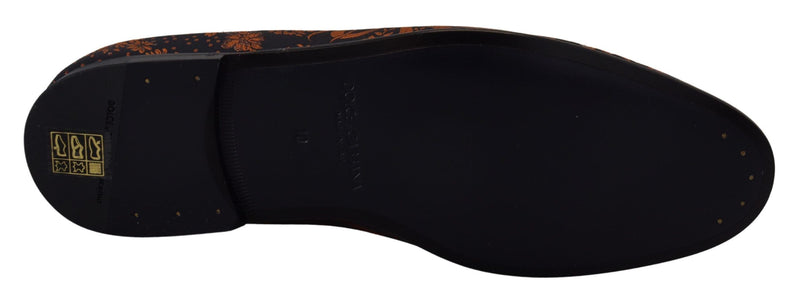 Mocassins chinelos azuis com estampa floral Rust Dolce & Gabbana
