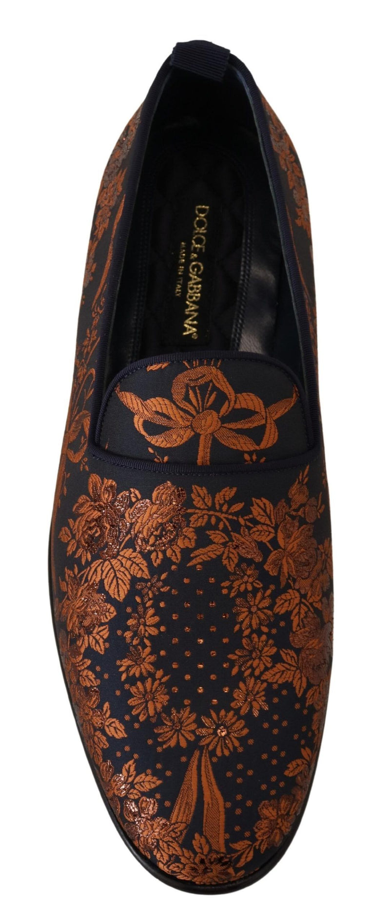 Mocassins chinelos azuis com estampa floral Rust Dolce & Gabbana