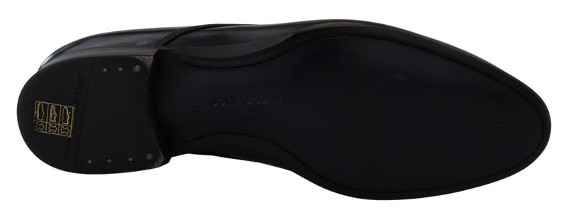 Zapatos formales de vestir de cuero negro de Dolce & Gabbana