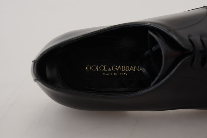 Zapatos formales de vestir de cuero negro de Dolce & Gabbana