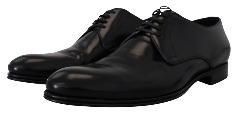 Zapatos formales de vestir de cuero negro de Dolce & Gabbana