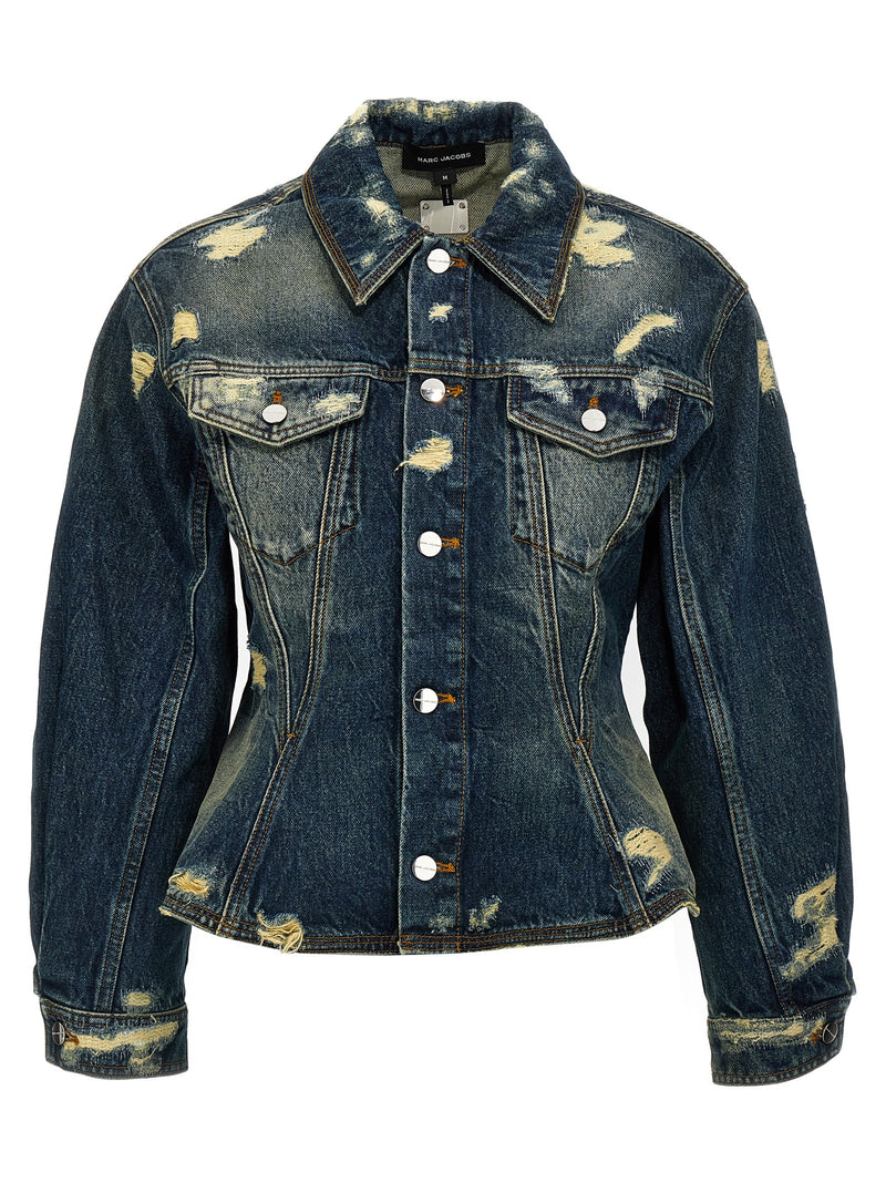Marc Jacobs The Rip And Repair Fluted Denim Jacket Jacket |... | Urbalenti™ NYC