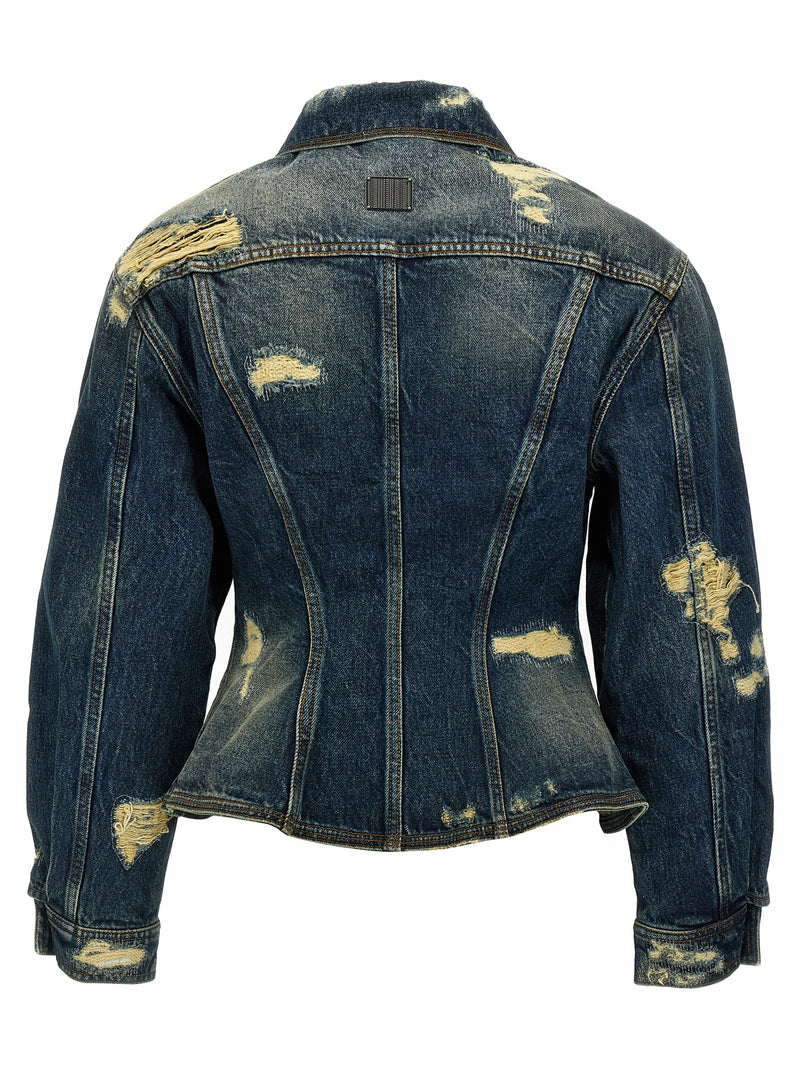 Marc Jacobs The Rip And Repair Fluted Denim Jacket Jacket |... | Urbalenti™ NYC