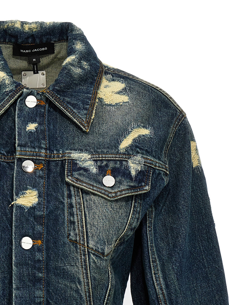 Marc Jacobs The Rip And Repair Fluted Denim Jacket Jacket |... | Urbalenti™ NYC