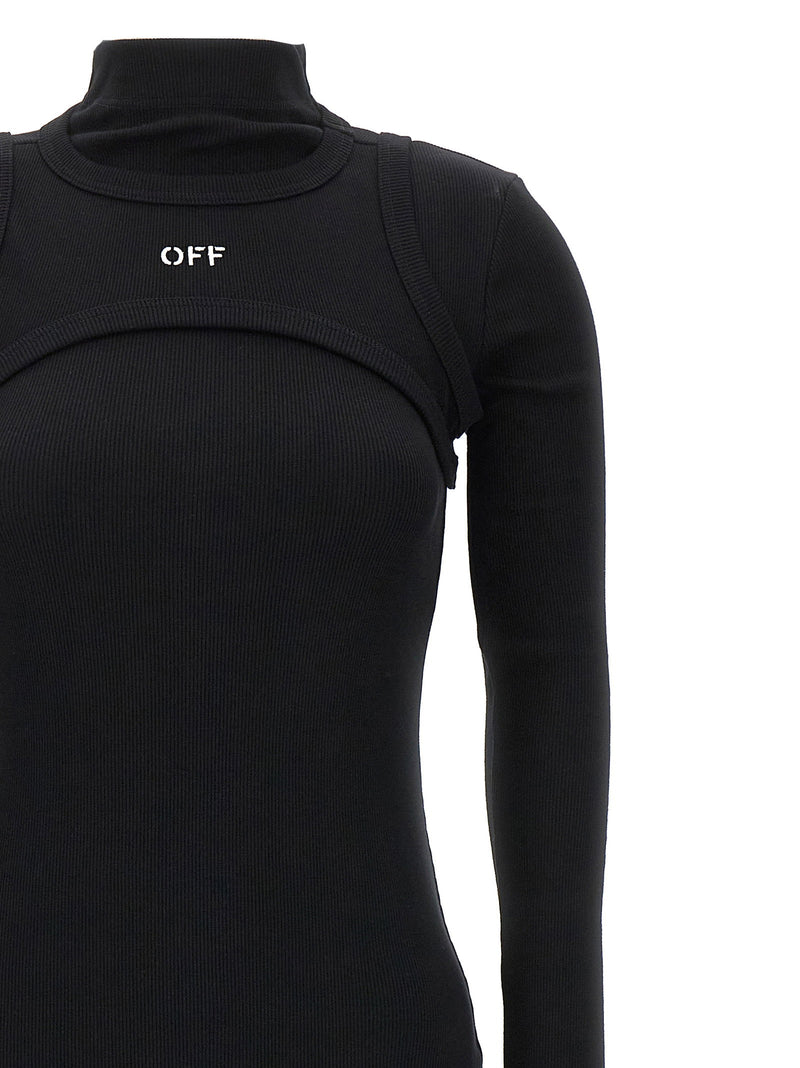 Off White Off White Off Stamp Rib Dress
