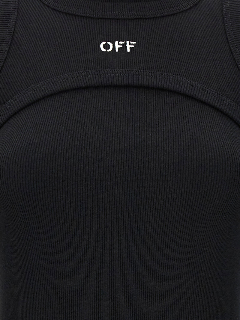 Off White Off White Off Stamp Rib Dress