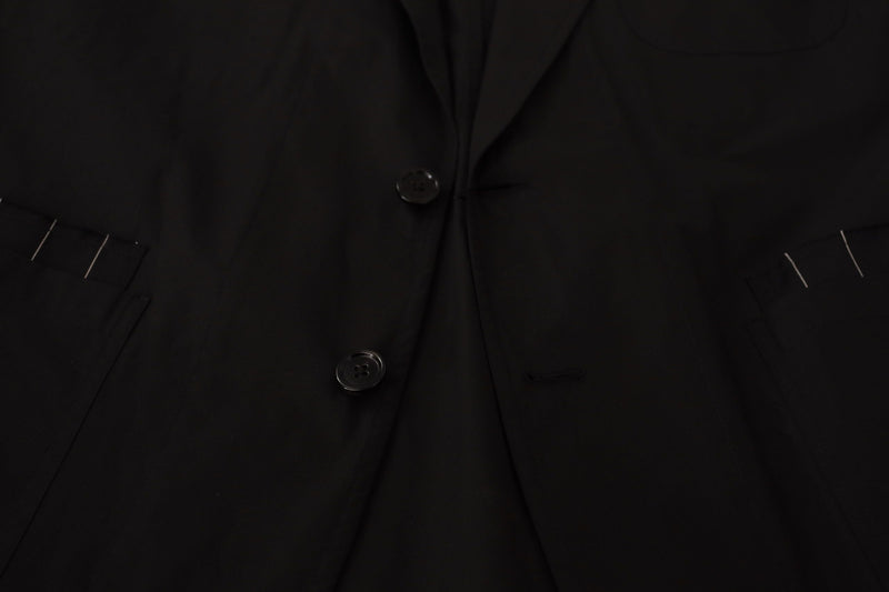 Veste blazer droite en coton noir Dolce & Gabbana