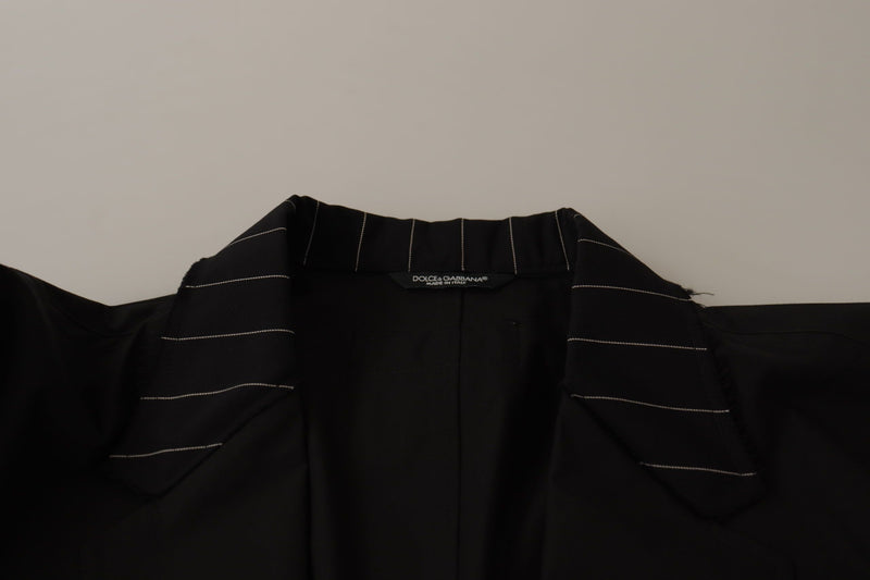 Veste blazer droite en coton noir Dolce & Gabbana