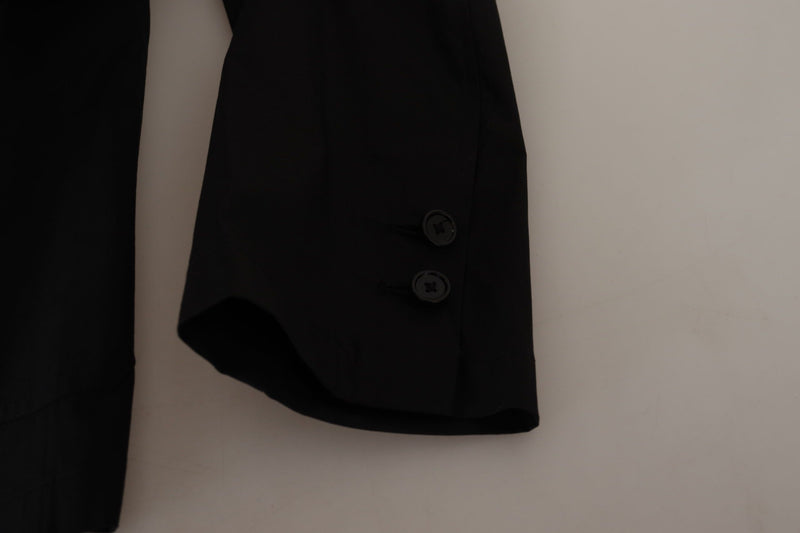 Veste blazer droite en coton noir Dolce & Gabbana