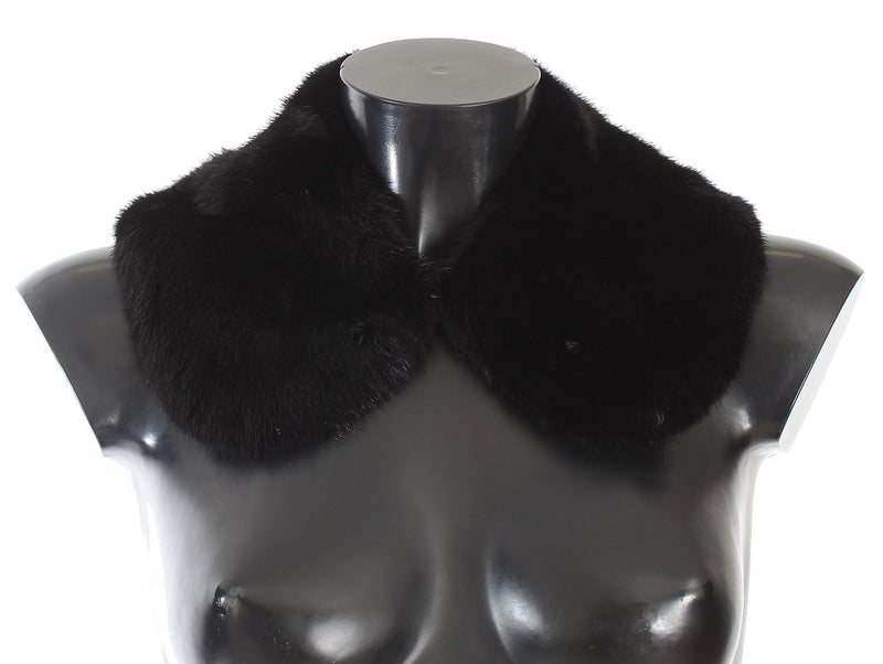 Bufanda con cuello de piel de visón negra de Dolce & Gabbana
