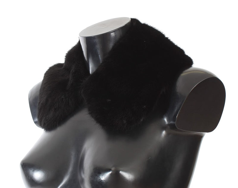 Bufanda con cuello de piel de visón negra de Dolce & Gabbana