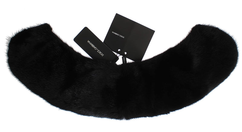 Bufanda con cuello de piel de visón negra de Dolce & Gabbana