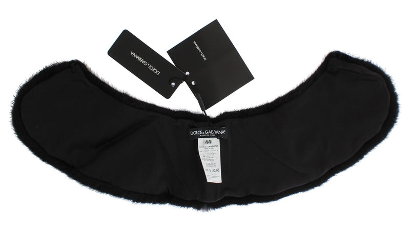 Bufanda con cuello de piel de visón negra de Dolce & Gabbana