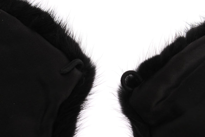 Bufanda con cuello de piel de visón negra de Dolce & Gabbana