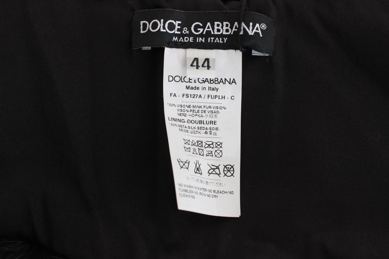 Bufanda con cuello de piel de visón negra de Dolce & Gabbana