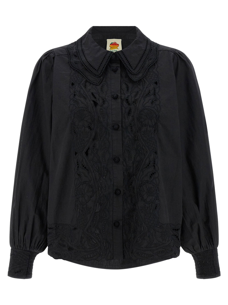 Farm Rio Farm Rio Black Embroidered Shirt