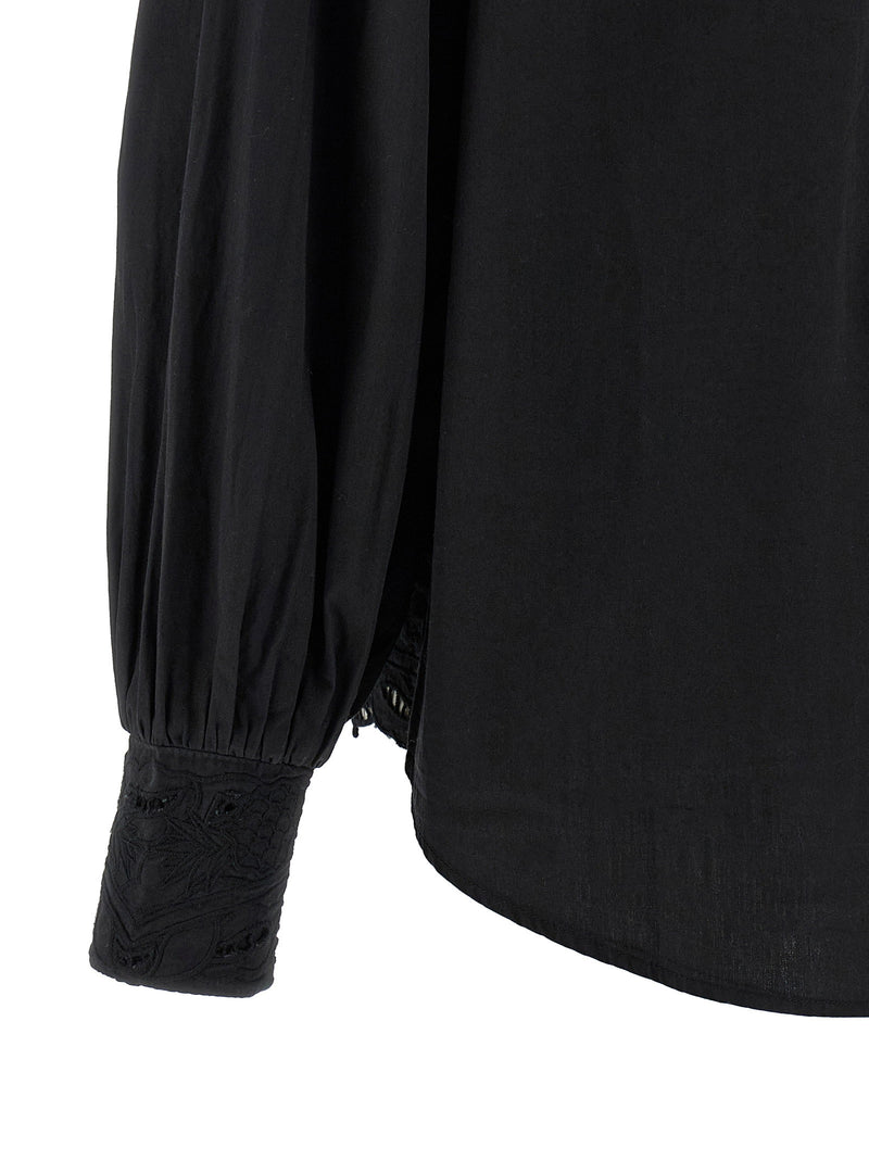 Farm Rio Farm Rio Black Embroidered Shirt