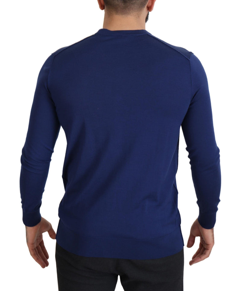 Cardigã Dolce & Gabbana azul de lã com decote em V e botões