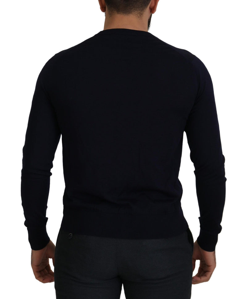 Cardigan blu in lana STAFF Dolce & Gabbana