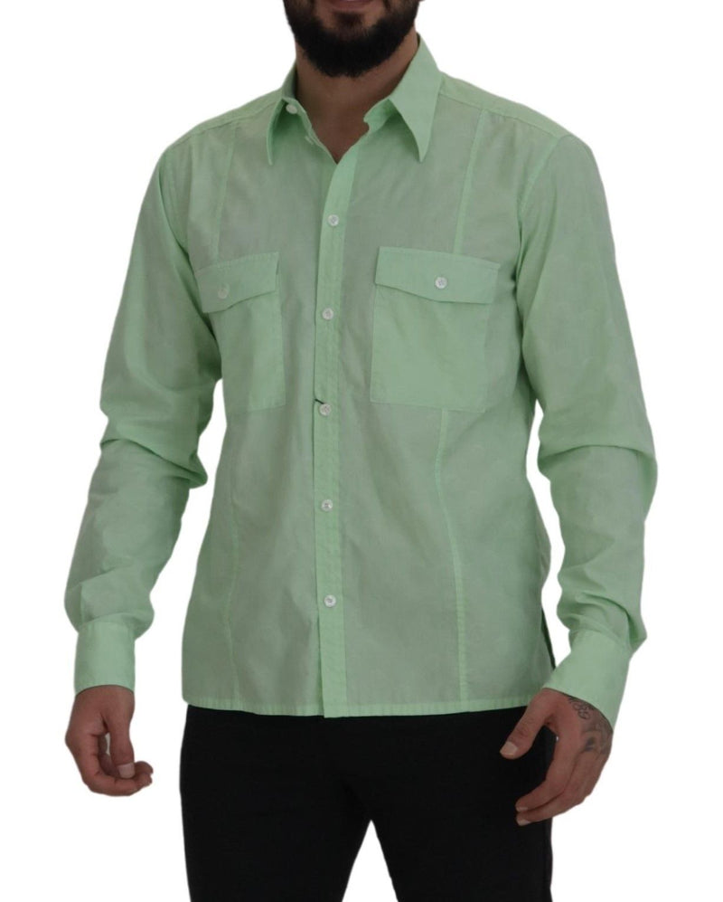 Camisa Dolce & Gabbana verde-menta de manga longa com botões