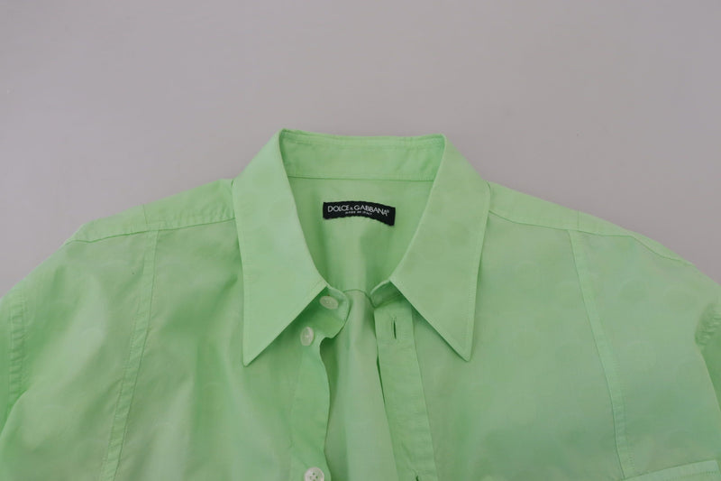 Camisa Dolce & Gabbana verde-menta de manga longa com botões