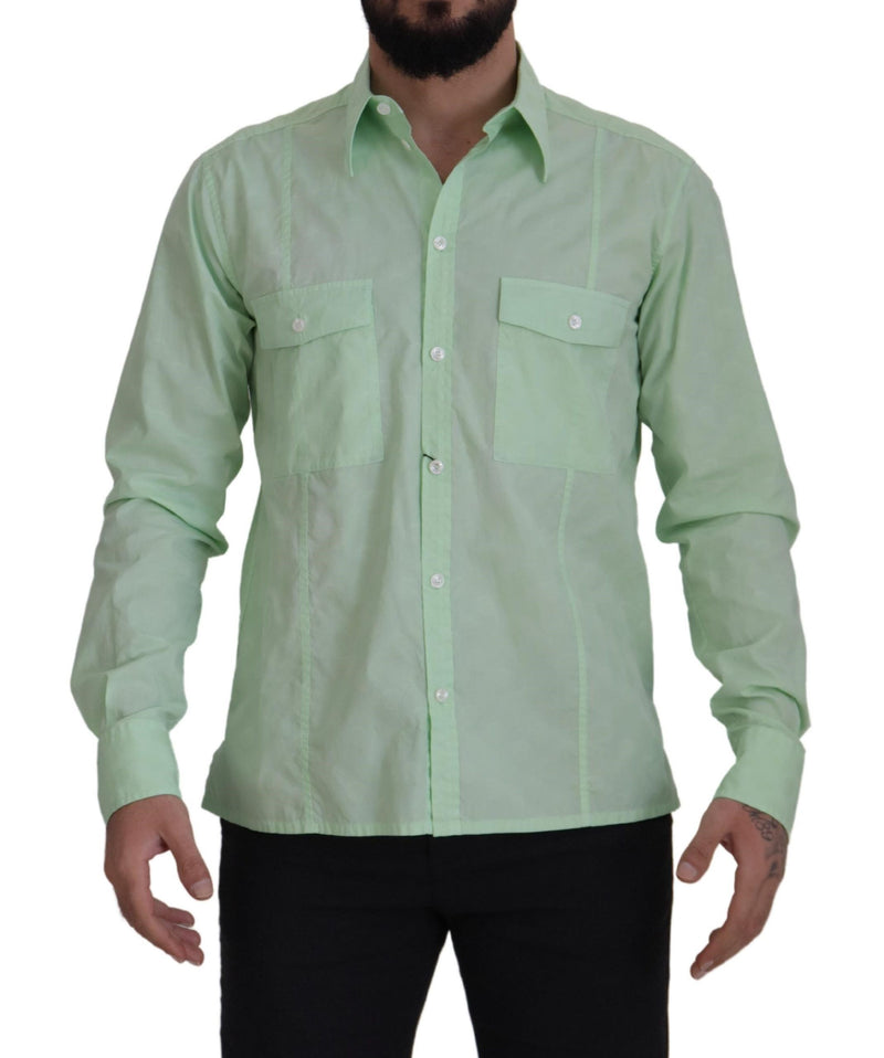 Camisa Dolce & Gabbana verde-menta de manga longa com botões
