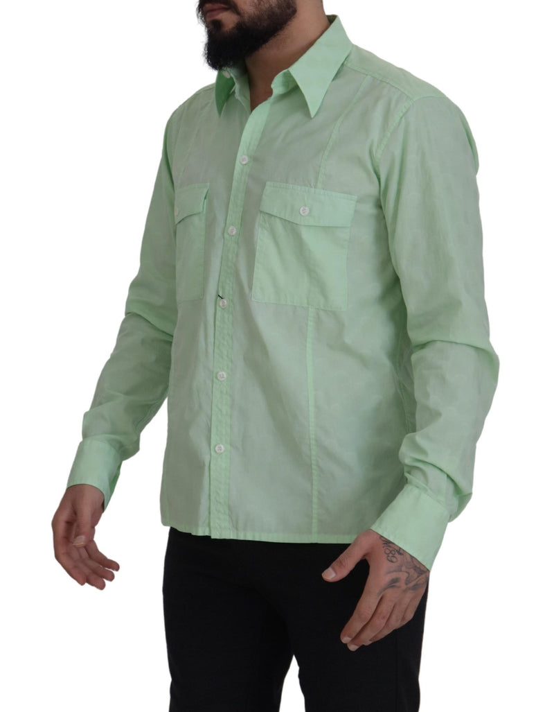 Camisa Dolce & Gabbana verde-menta de manga longa com botões