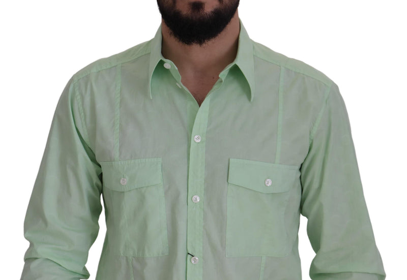 Camisa Dolce & Gabbana verde-menta de manga longa com botões