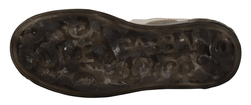 Zapatillas Portofino blancas de cuero con logotipo para mujer de Dolce & Gabbana