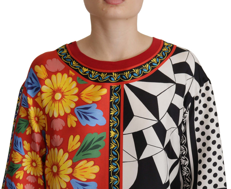Capo ampio multicolore con stampa barocca e maniche lunghe Dolce & Gabbana