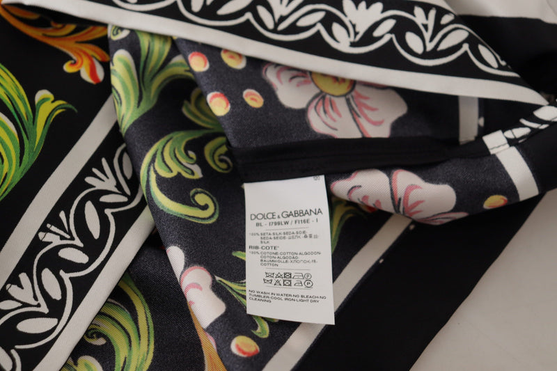Capo ampio multicolore con stampa barocca e maniche lunghe Dolce & Gabbana