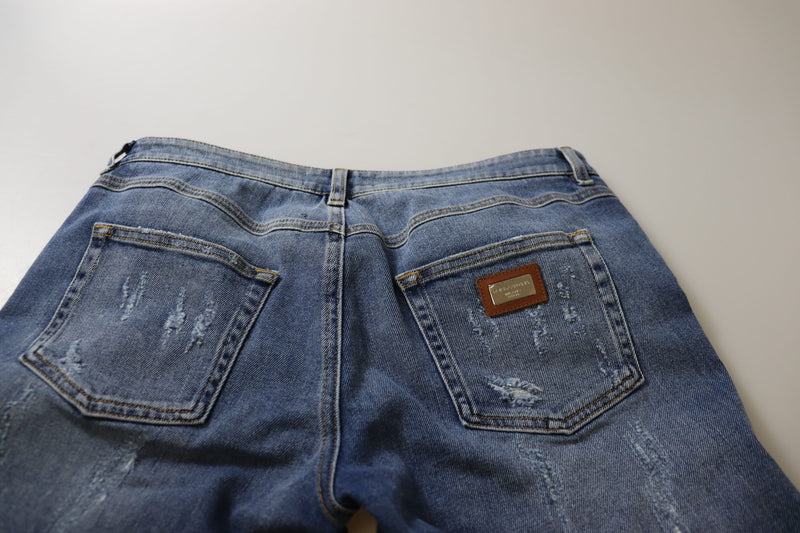 Vaqueros pitillo Dolce & Gabbana de algodón azul lavado y cintura baja