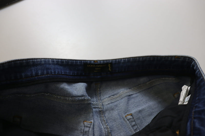 Vaqueros pitillo Dolce & Gabbana de algodón azul lavado y cintura baja