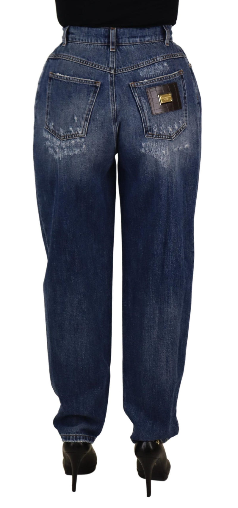 Pantalón Dolce & Gabbana azul lavado, de cintura alta y corte holgado