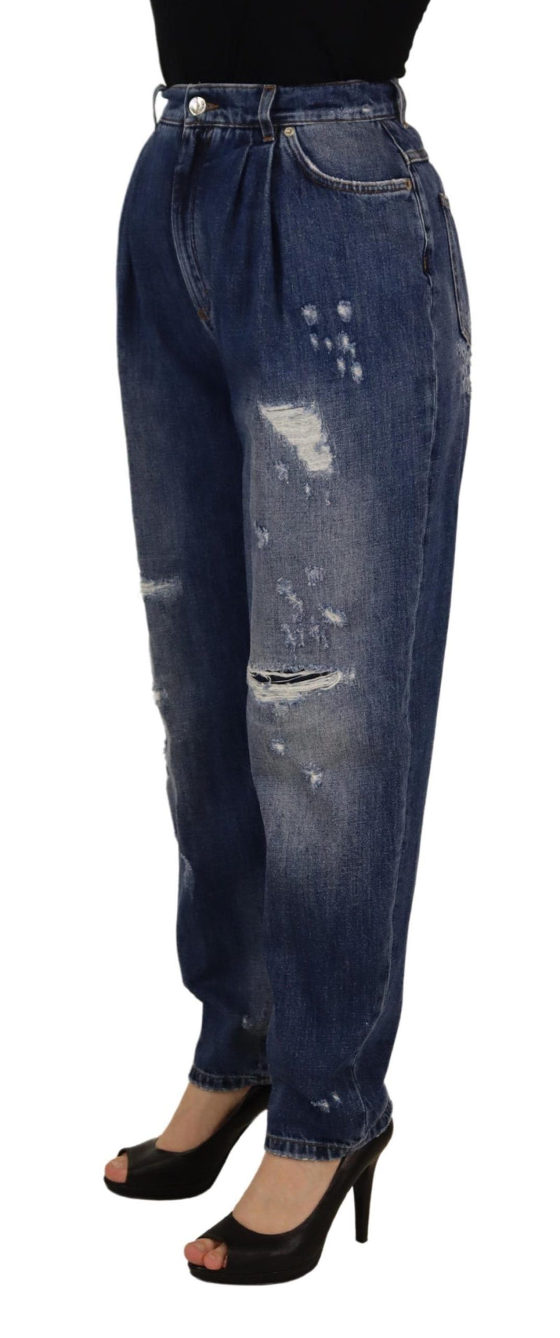 Pantalón Dolce & Gabbana azul lavado, de cintura alta y corte holgado