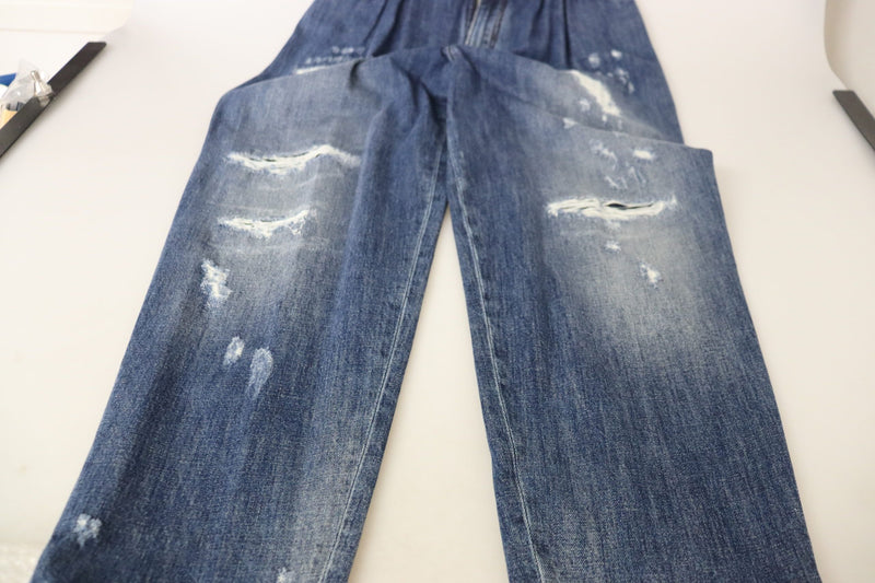 Pantalón Dolce & Gabbana azul lavado, de cintura alta y corte holgado