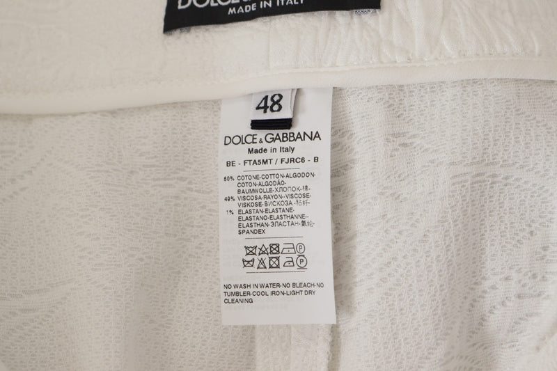 Shorts culotte Dolce & Gabbana branco de algodão com cintura alta