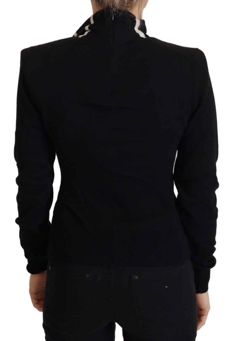 Suéter Dolce & Gabbana preto de cashmere com gola alta