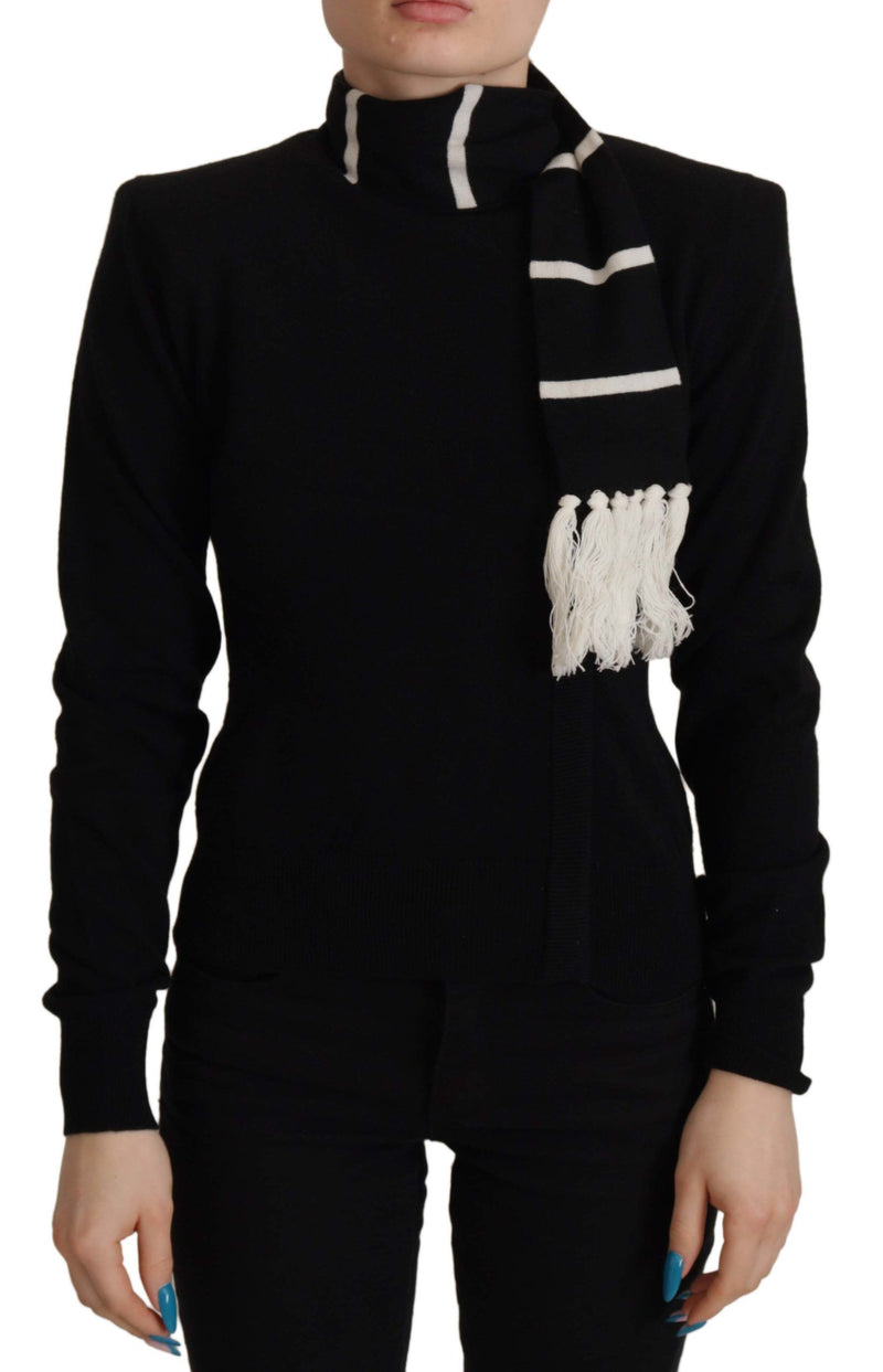 Suéter Dolce & Gabbana preto de cashmere com gola alta