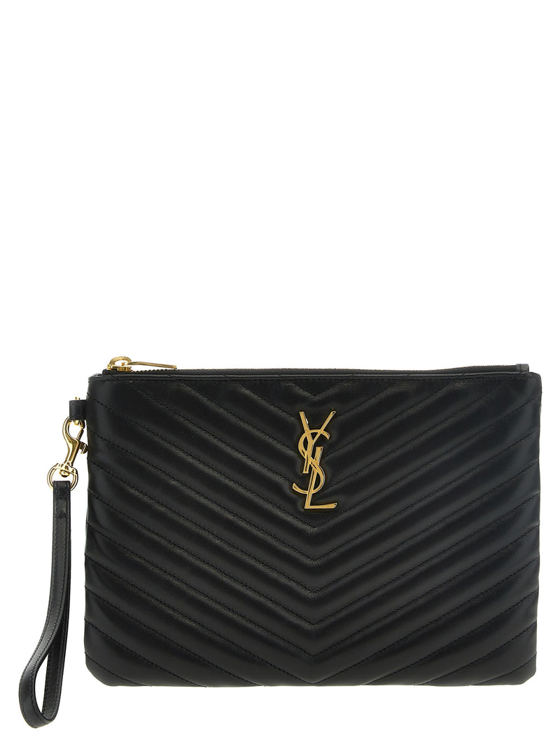 Saint Laurent Cassandre Clutch - Leather Front Logo | Urbalenti | Urbale... | Urbalenti™ NYC