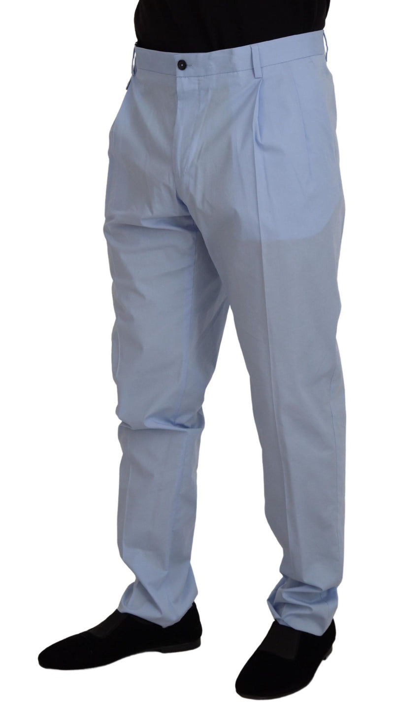 Pantalon chino en coton stretch bleu Dolce & Gabbana