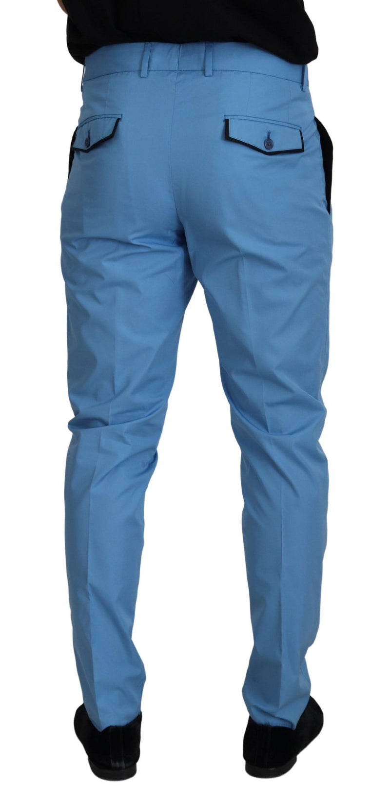 Pantalon chino en coton et soie bleus Dolce & Gabbana