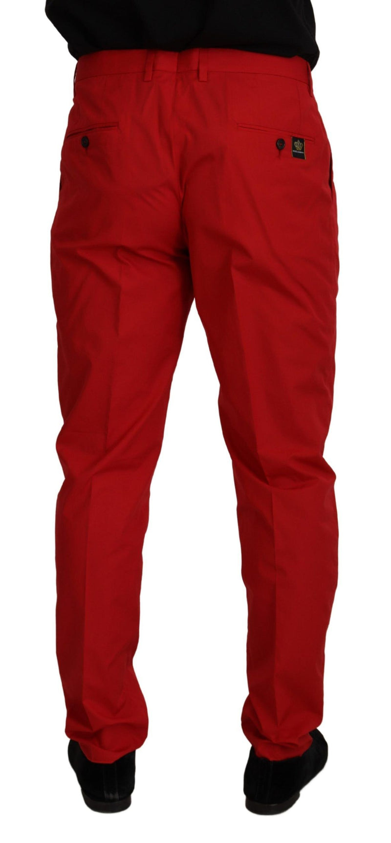 Pantaloni chino Dolce & Gabbana rossi in cotone, vestibilità slim