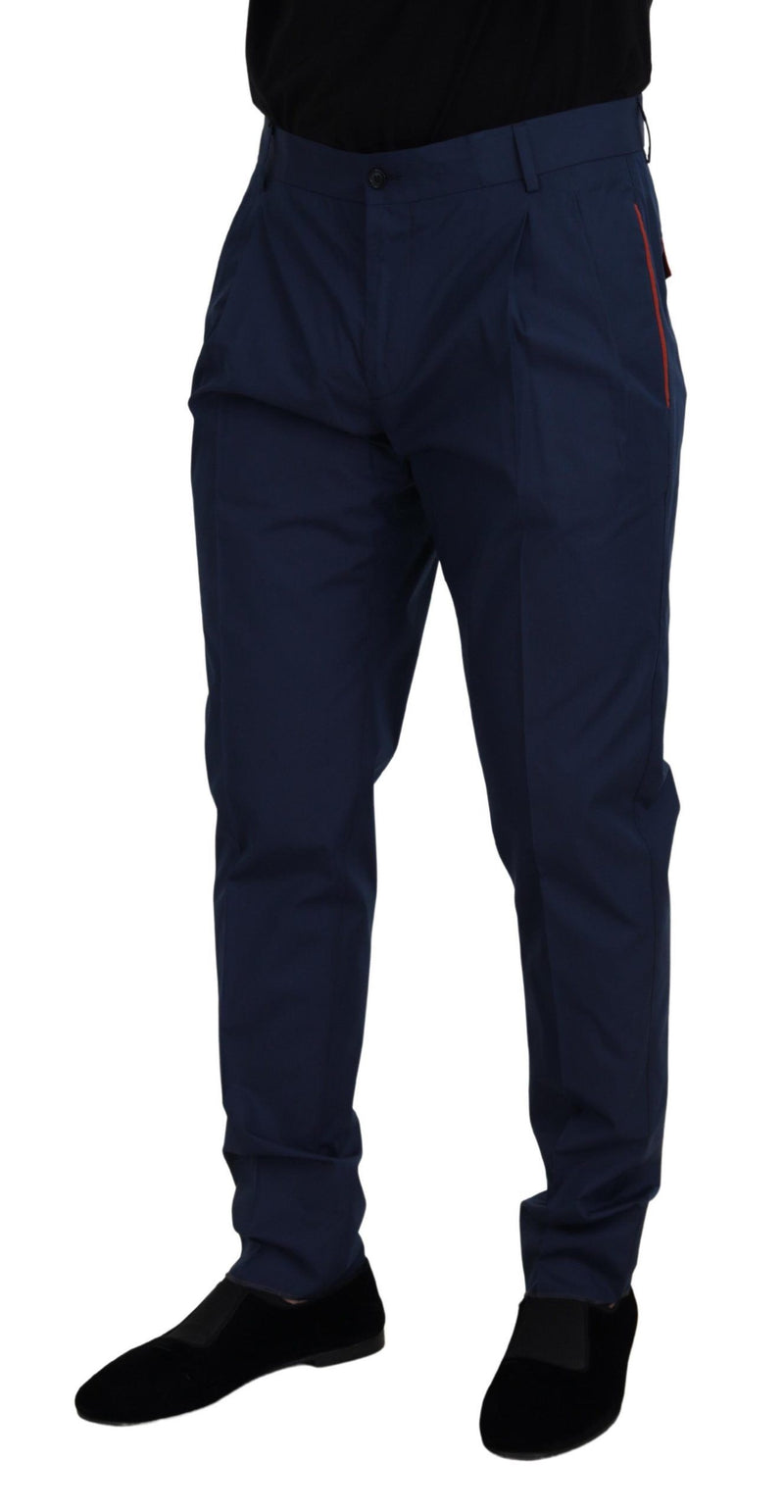 Pantalón chino Dolce & Gabbana de algodón y seda azul