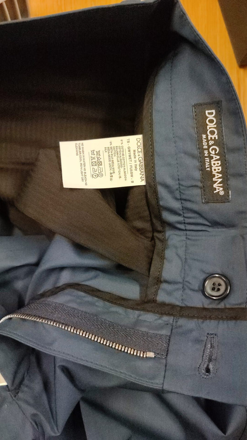 Pantalón chino Dolce & Gabbana de algodón y seda azul