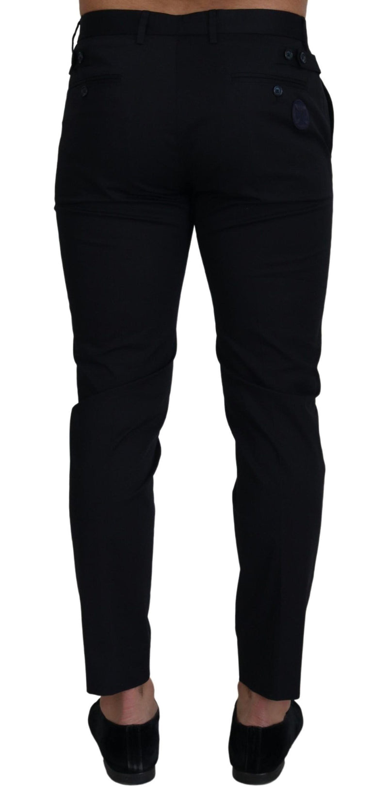 Pantaloni chino Dolce & Gabbana blu in cotone elasticizzato, vestibilità slim