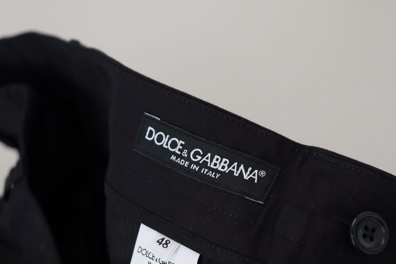 Pantaloni chino Dolce & Gabbana blu in cotone elasticizzato, vestibilità slim