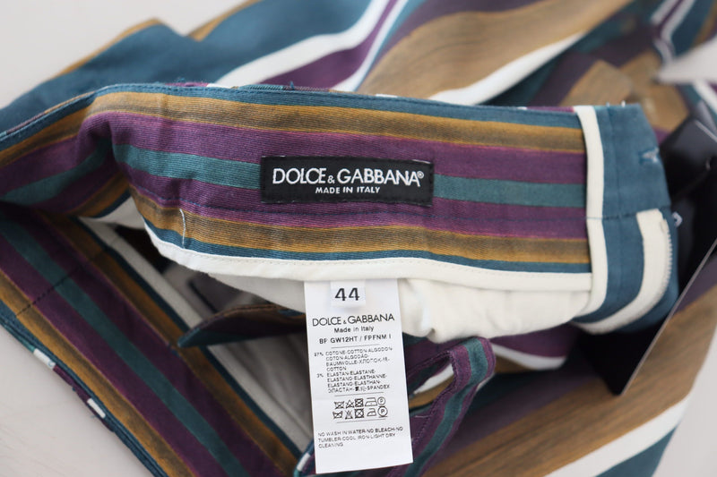 Pantaloncini Dolce & Gabbana a righe multicolori in cotone elasticizzato