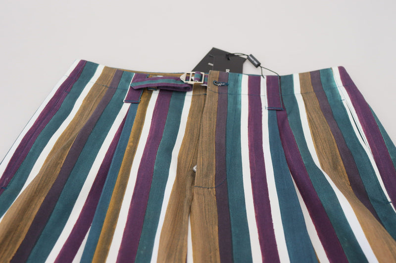 Pantaloncini Dolce & Gabbana a righe multicolori in cotone elasticizzato